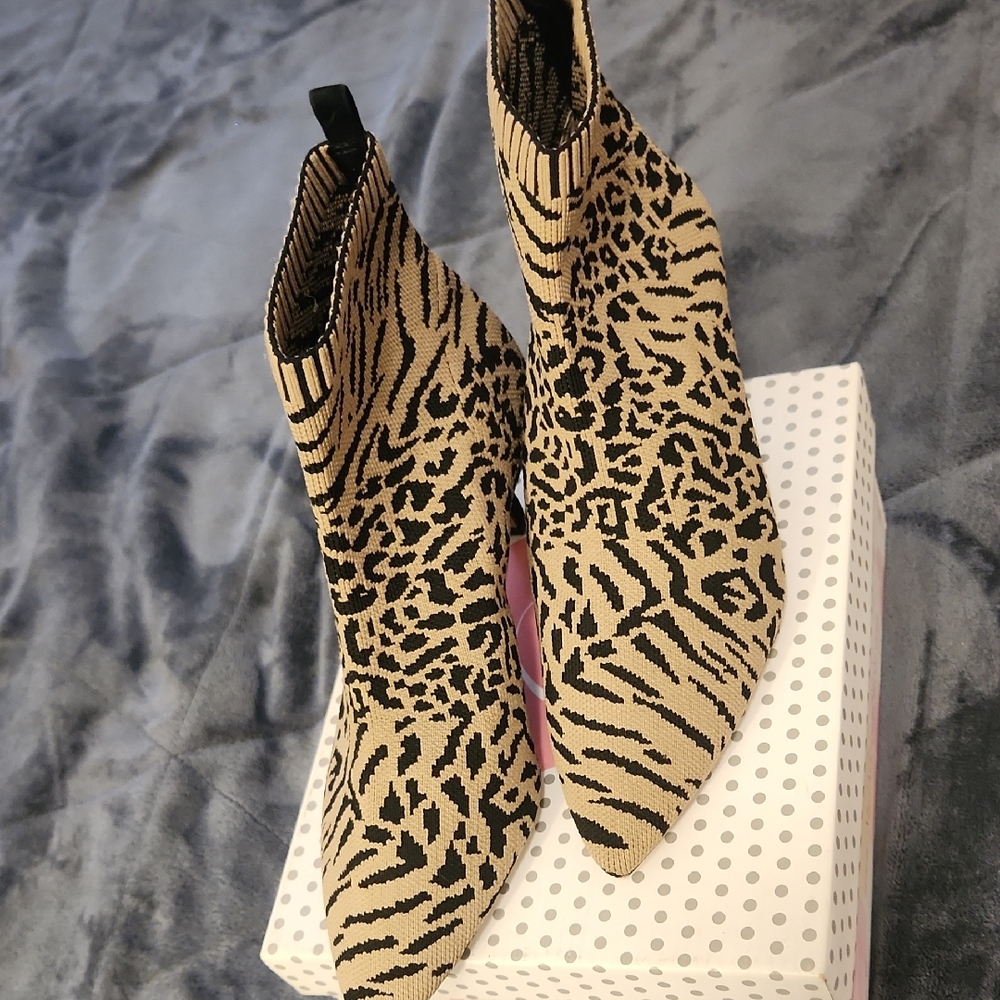 Corso Como Tan and Black Patterned Ankle Boots
